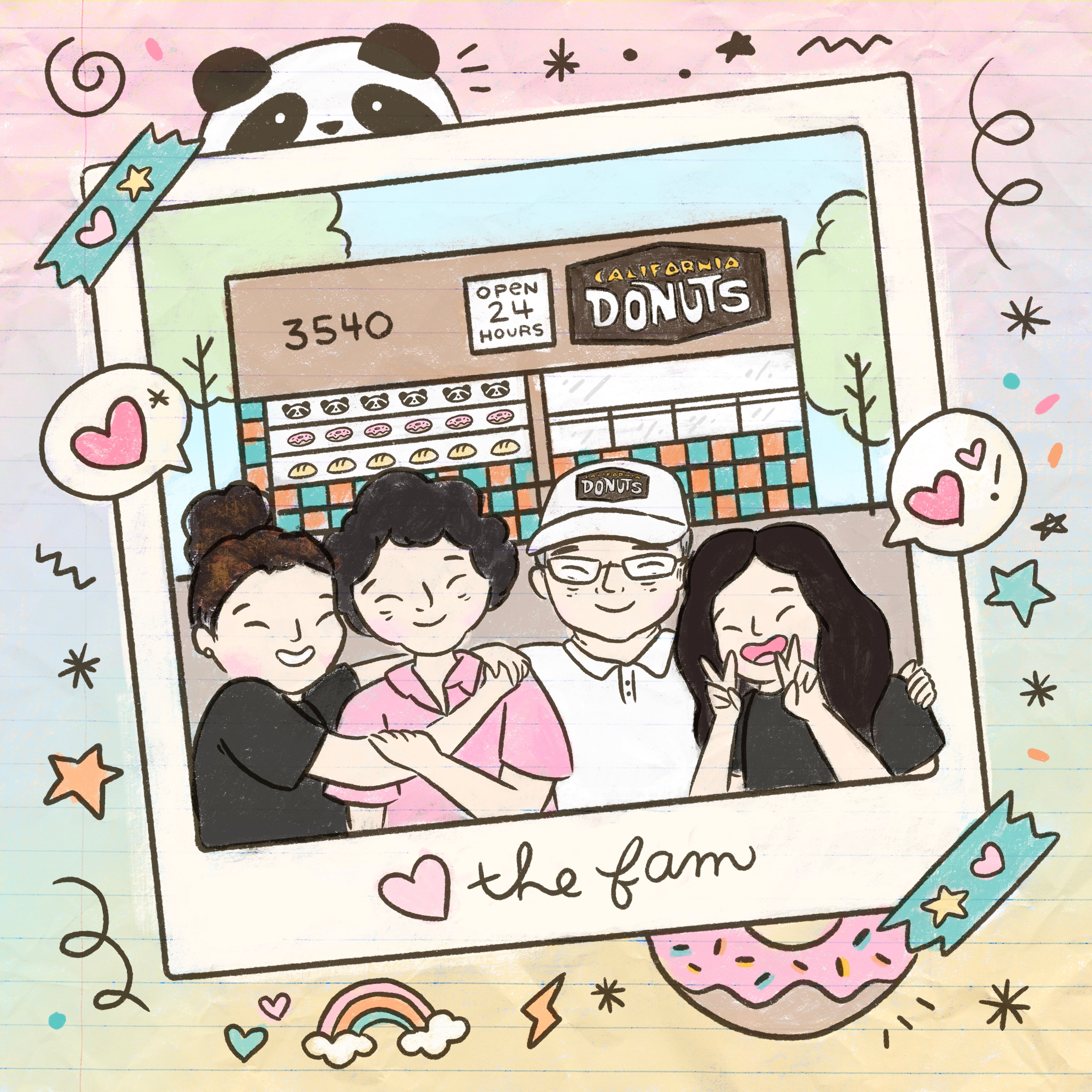 CA Donuts - Family Illustration [by cheeryhumanstudio]