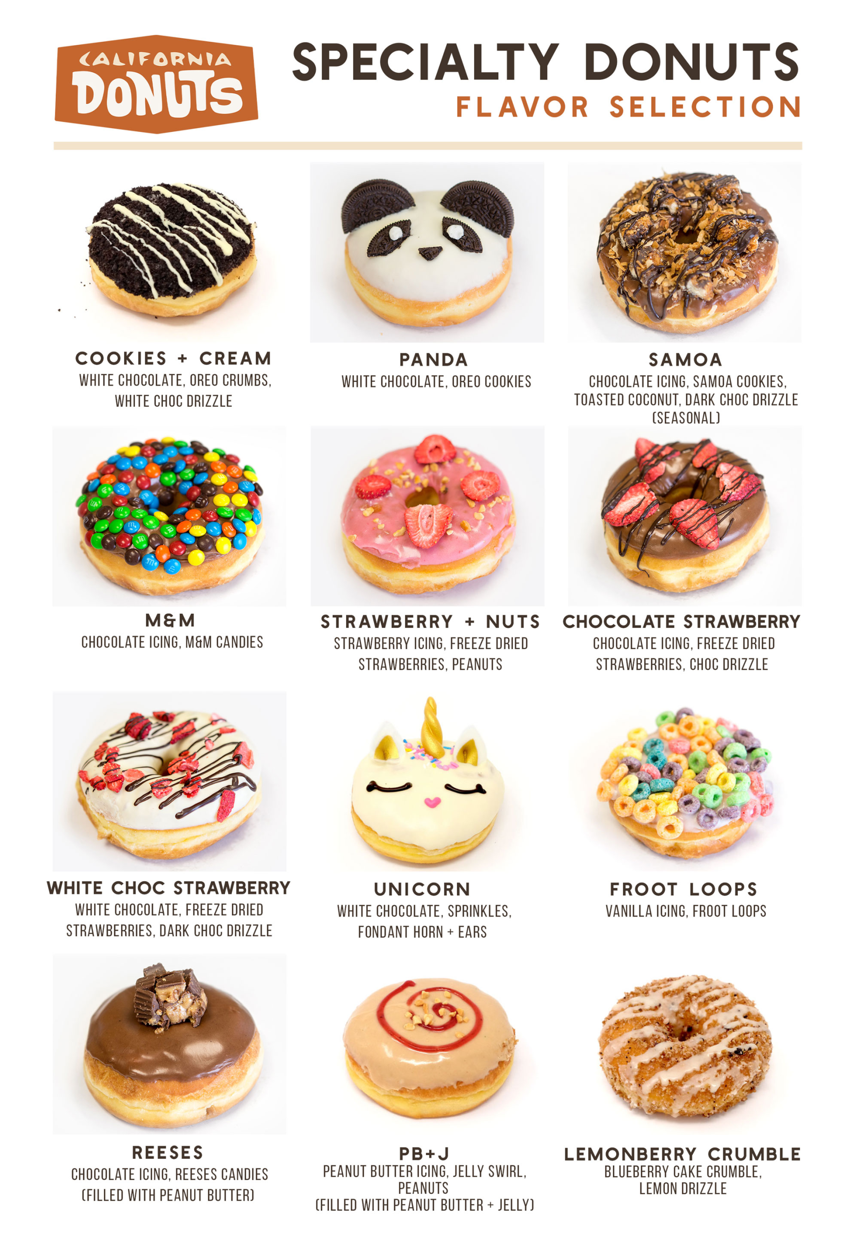 Specialty Donut menu part 1